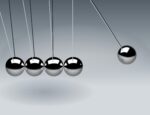 Newton's cradle pendulum with metal balls