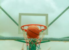 basketball hoop with ball in it