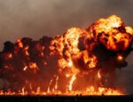 fiery bomb explosion