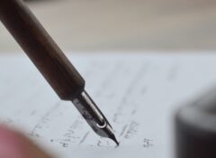 fountain pen writing a letter